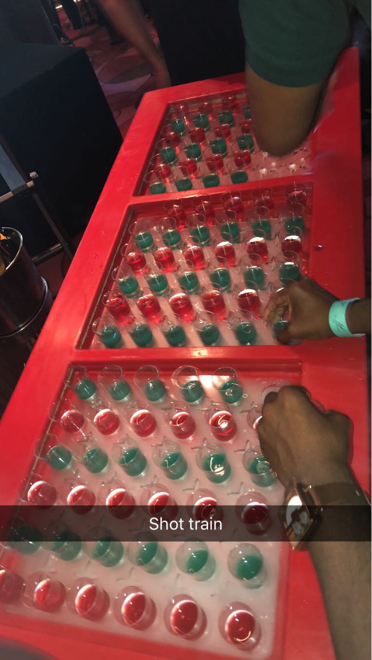 Blue and Red Liquor Shots